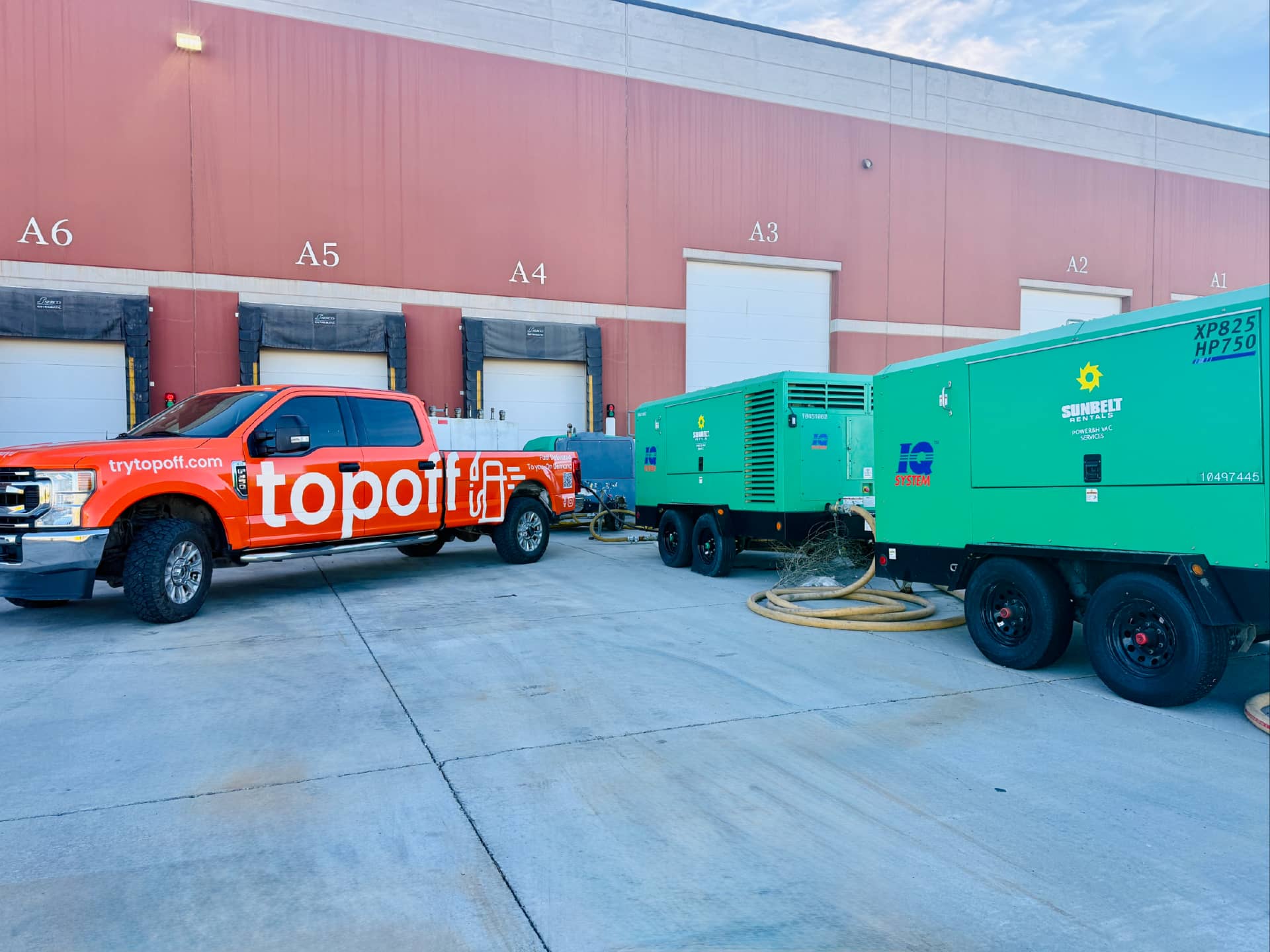 TopOff diesel delivery to Sunbelt rental equipment at Dandy Dental in Utah