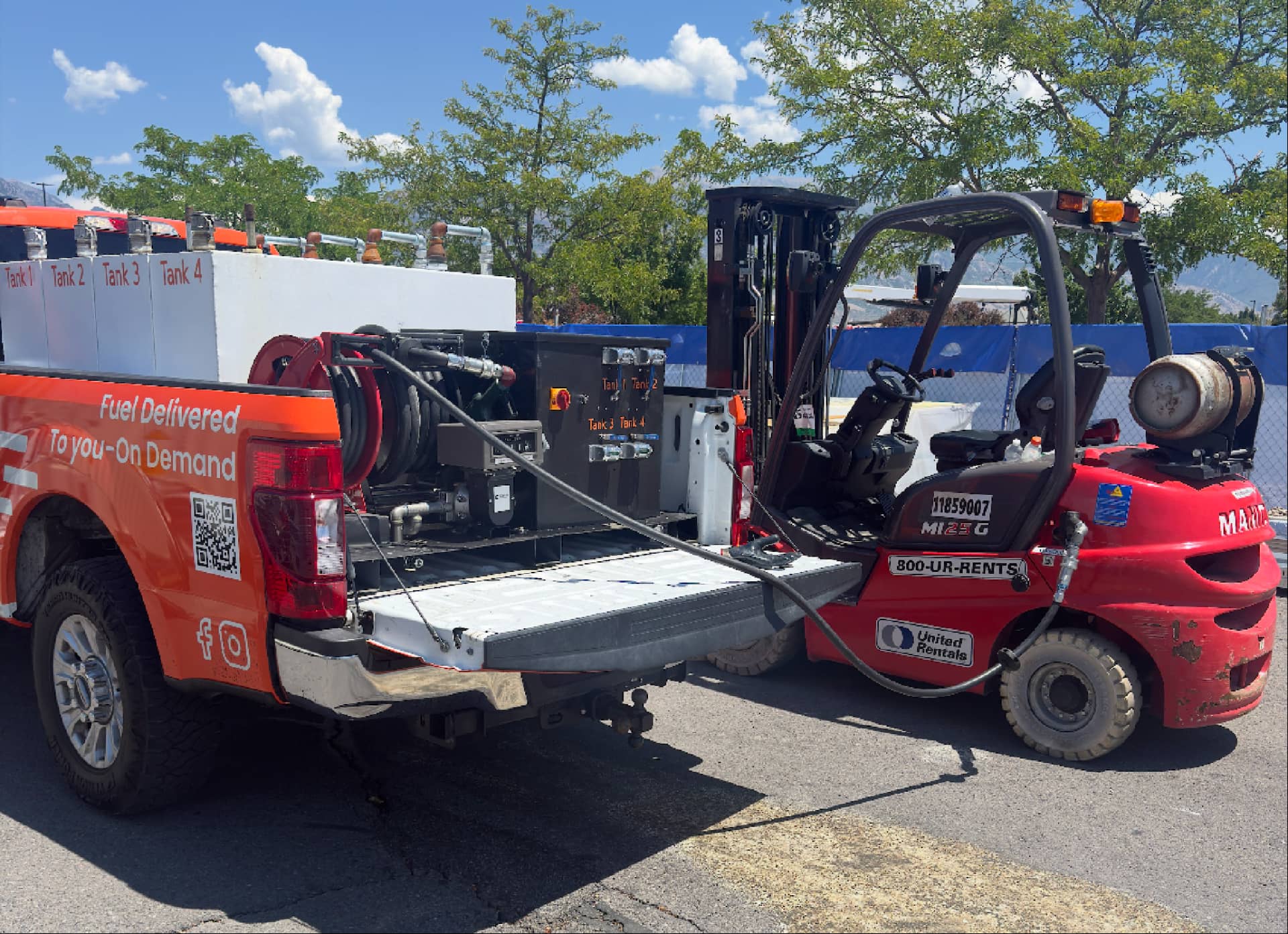 TopOff fuel delivery for United Rental equipment at a Walmart location in Utah
