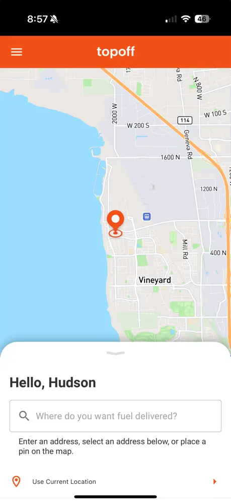 TopOff App Interface