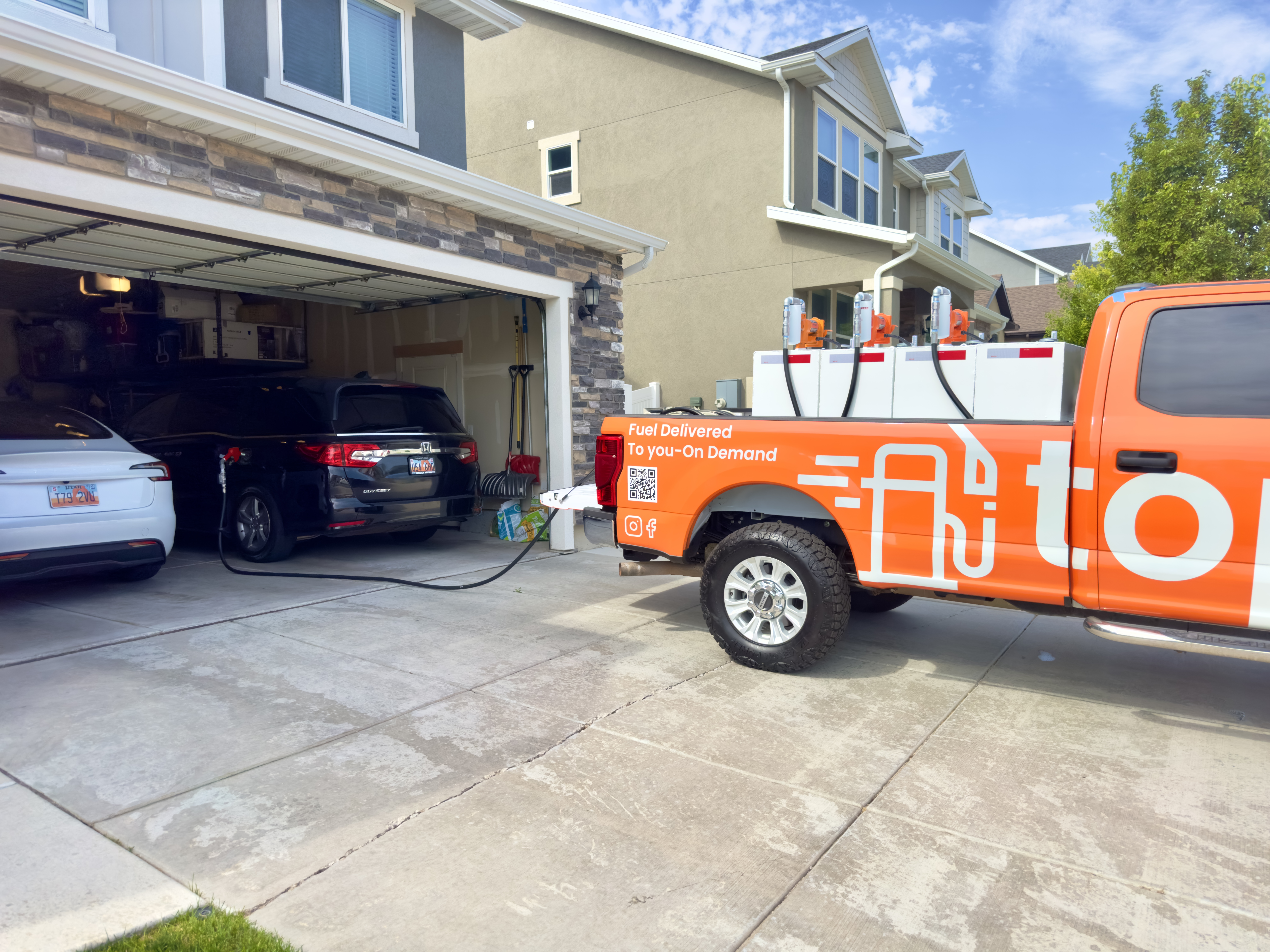 Residential garage fuel delivery service in Utah County